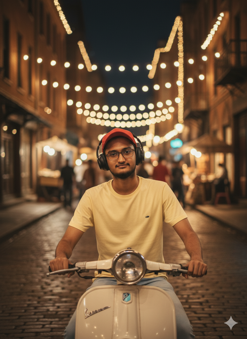 8K Portrait of a man on Scooter